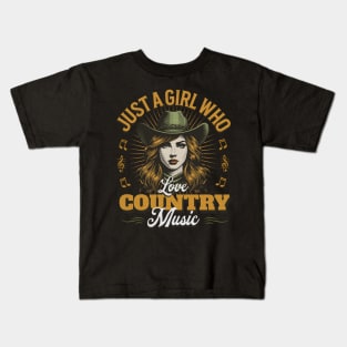 Just A Girl Who Loves Country Music Tee | Country Music Fan & Concert Goer Kids T-Shirt